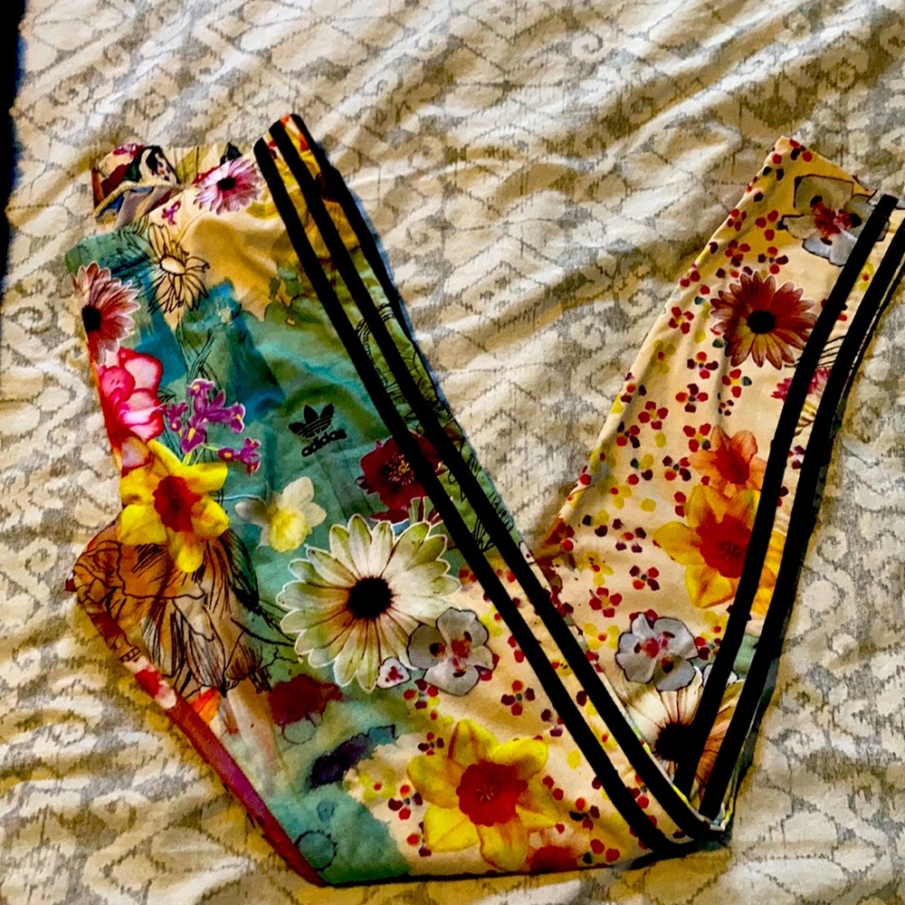 Adidas Floral Side Stripe Leggings